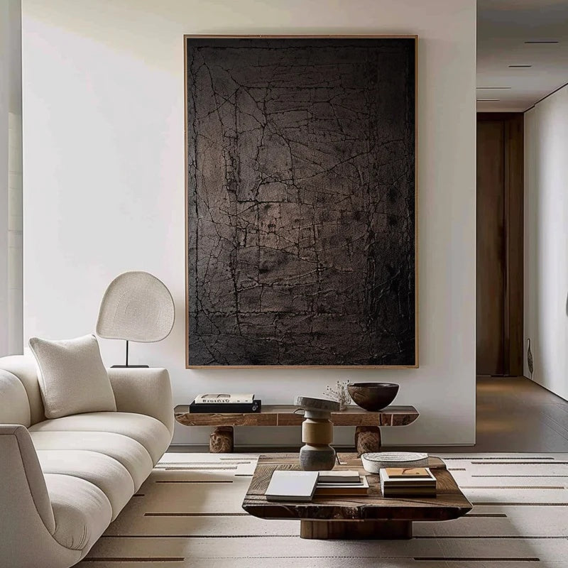 Minimalist Textured Abstract Wall Art for Modern Interiors – Deep Silence#AB14117