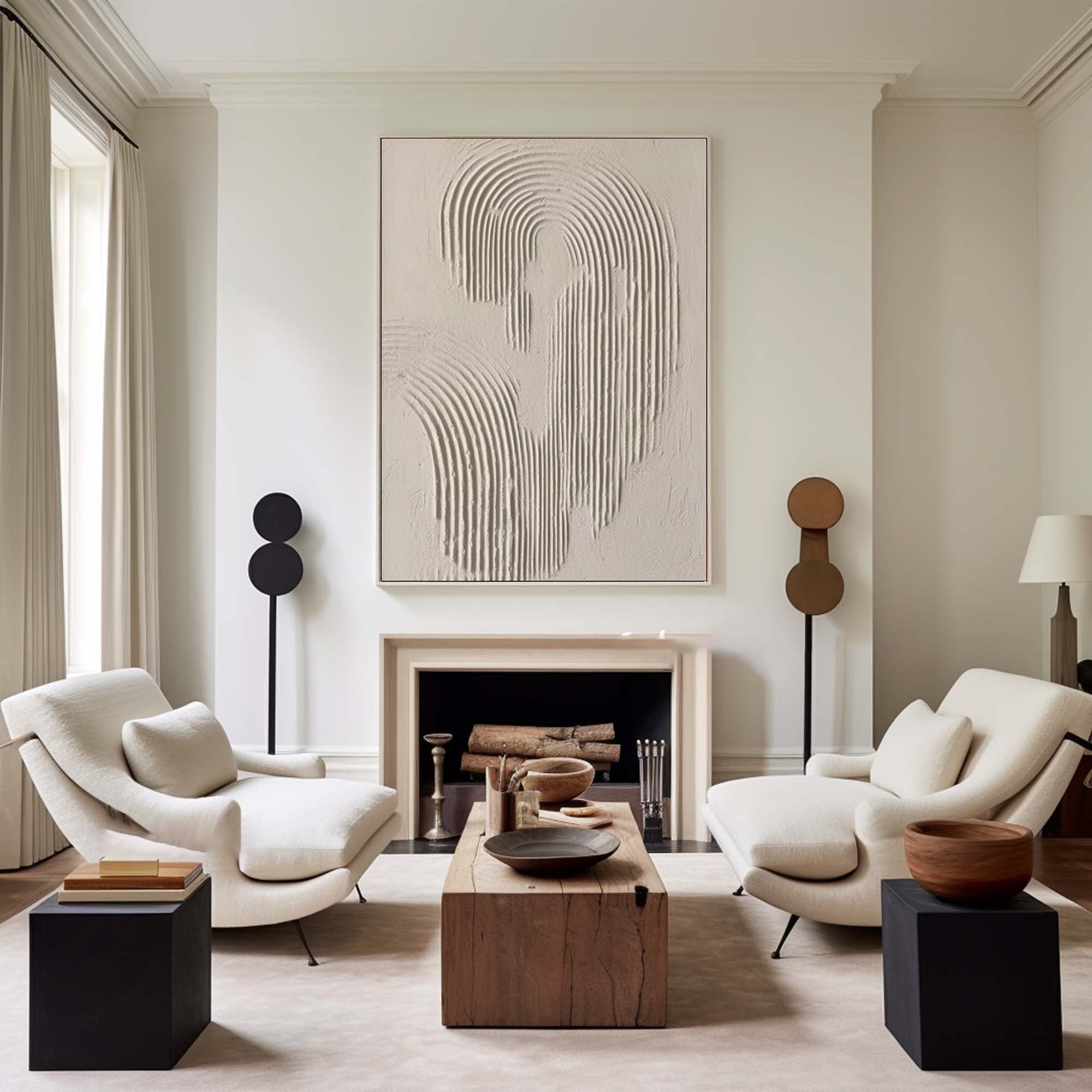 Rippled Elegance: Minimalist Textured Wall Art