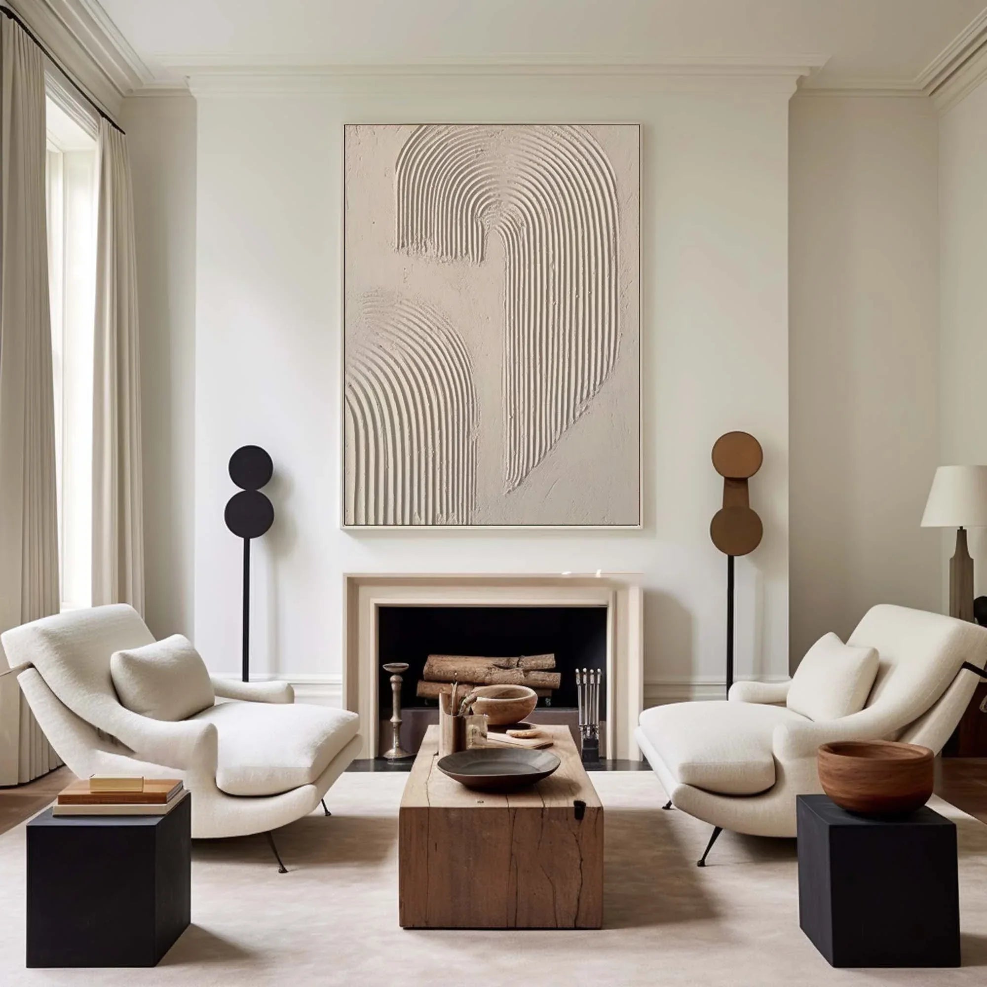 Abstract Arc Texture-Minimalist Textured Wall Art with Flowing Arches - artextured