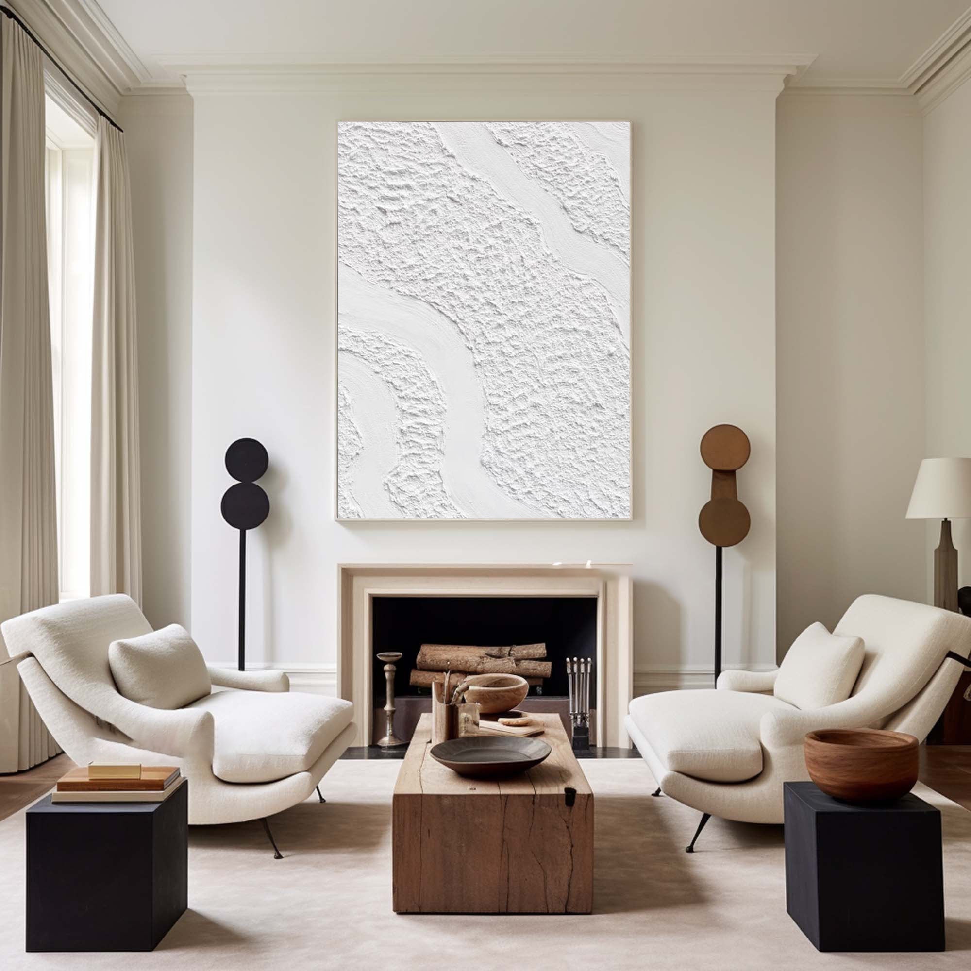 Serenity Flow: Minimalist Textured Wall Art