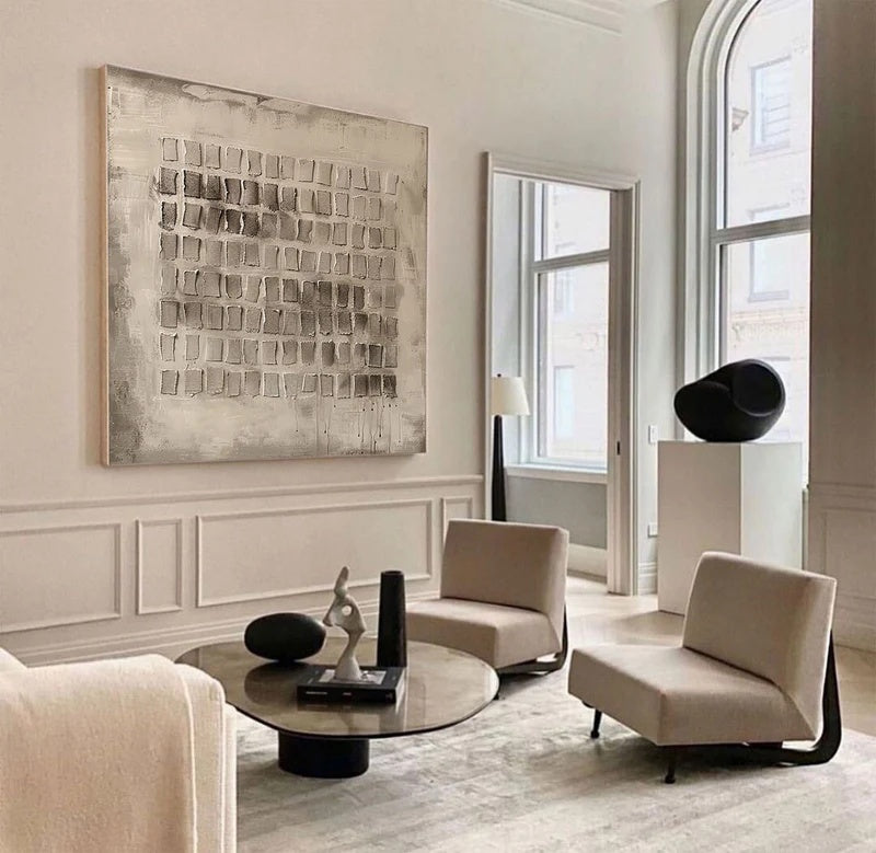 Minimalist Textured Abstract Wall Art for Modern Interiors – Quiet Order#AB14118