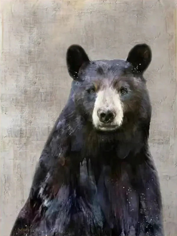 Regal Bear – Realistic Black Bear Canvas#AB0519019