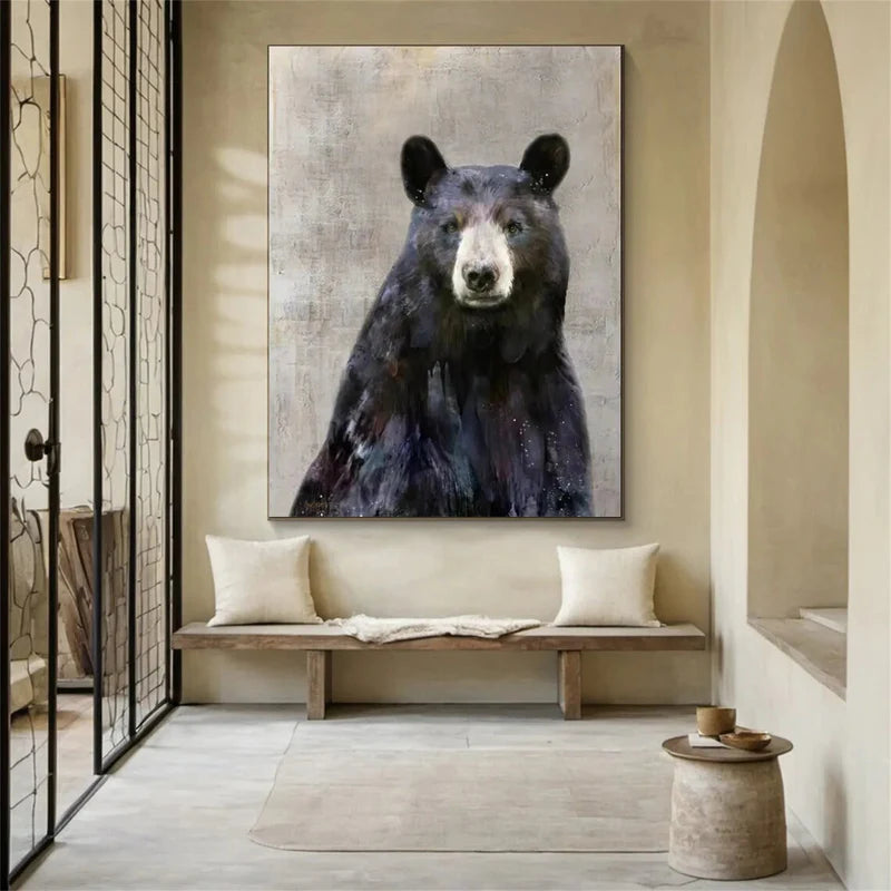 Regal Bear – Realistic Black Bear Canvas#AB0519019