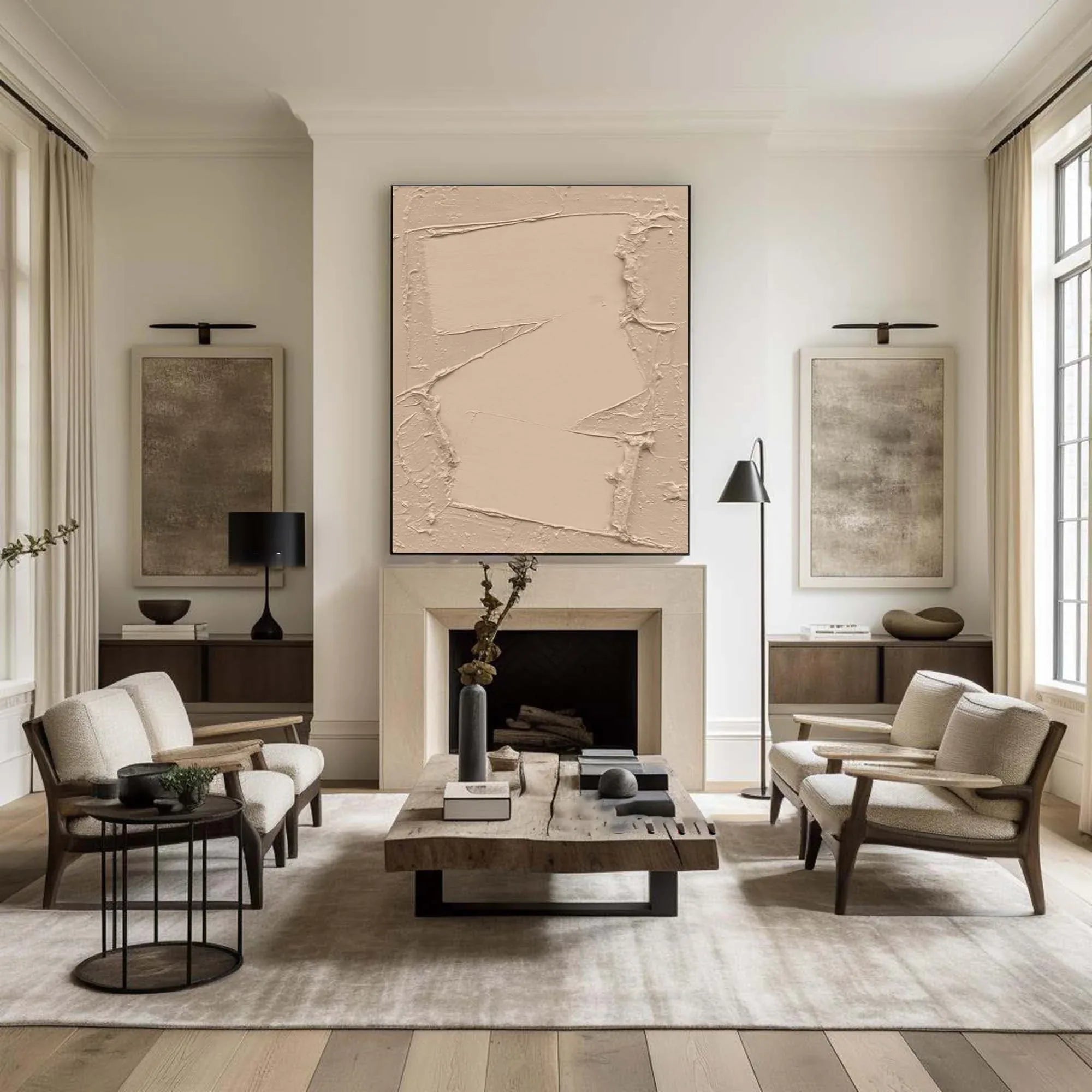 Nude Texture-Minimalist Texture Wall Art in Geometric Design - artextured