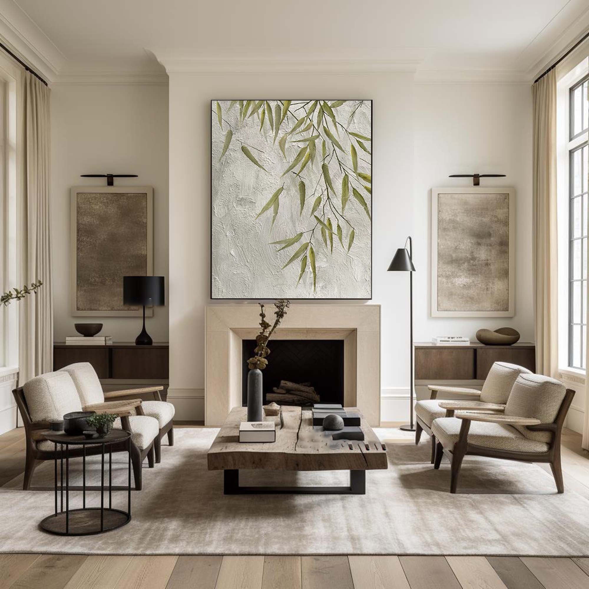 Willow Grace: Textured Botanical Wall Art