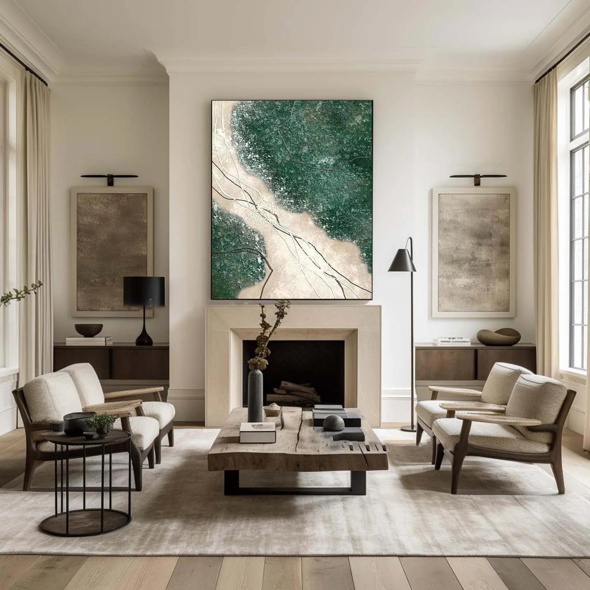 Verdant Veins -Modern Abstract Landscape Texture Wall Art - artextured