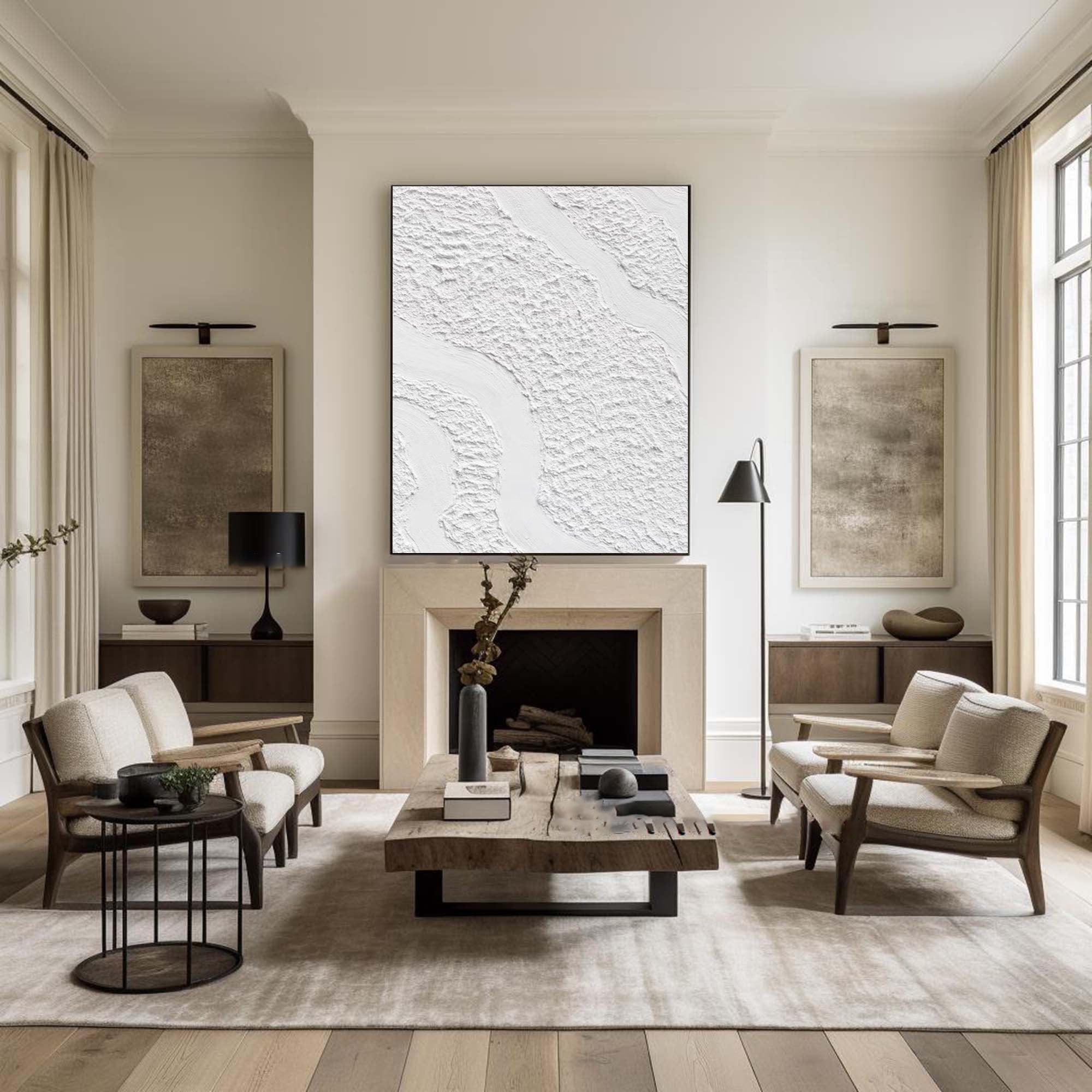 Serenity Flow: Minimalist Textured Wall Art