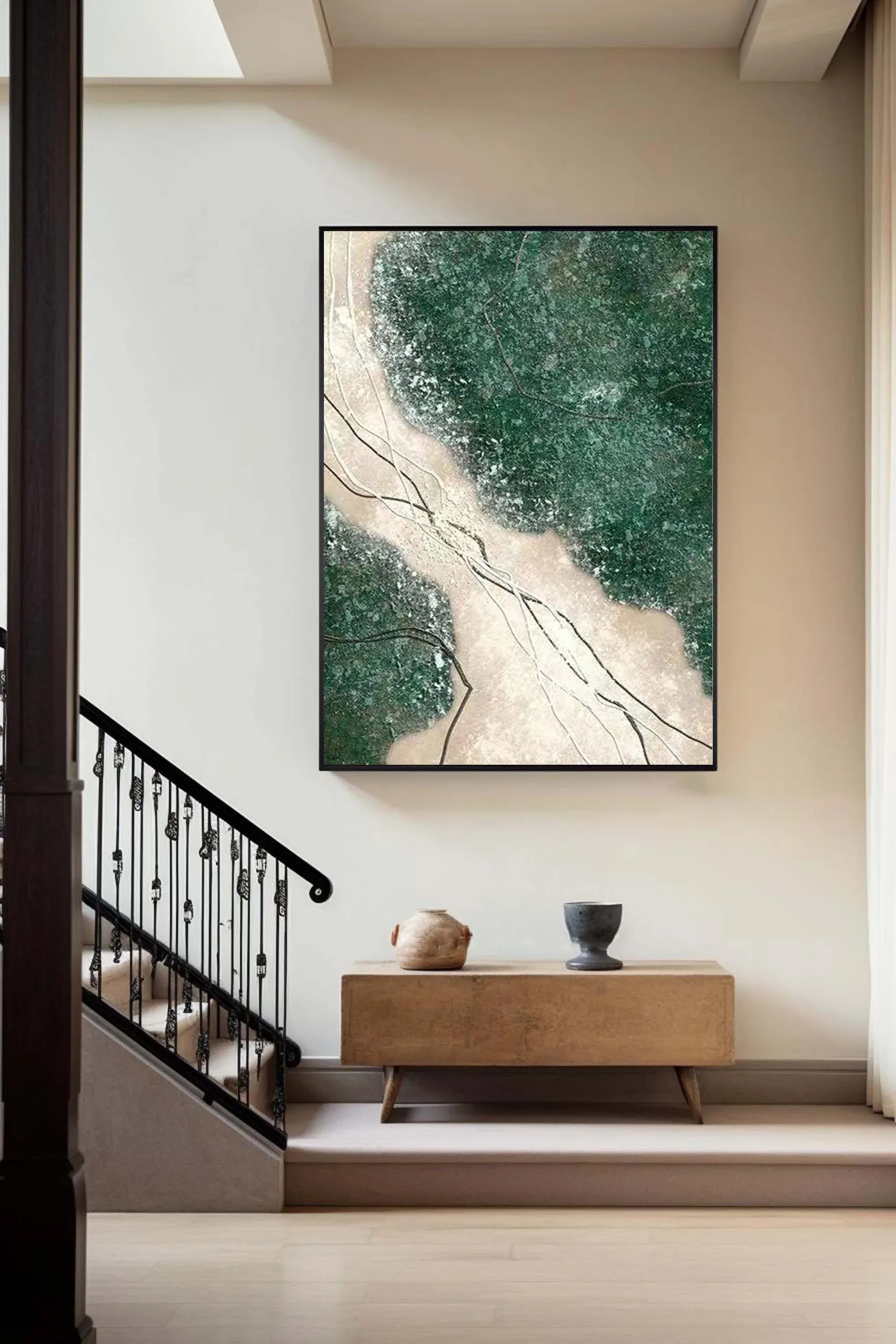 Verdant Veins -Modern Abstract Landscape Texture Wall Art - artextured