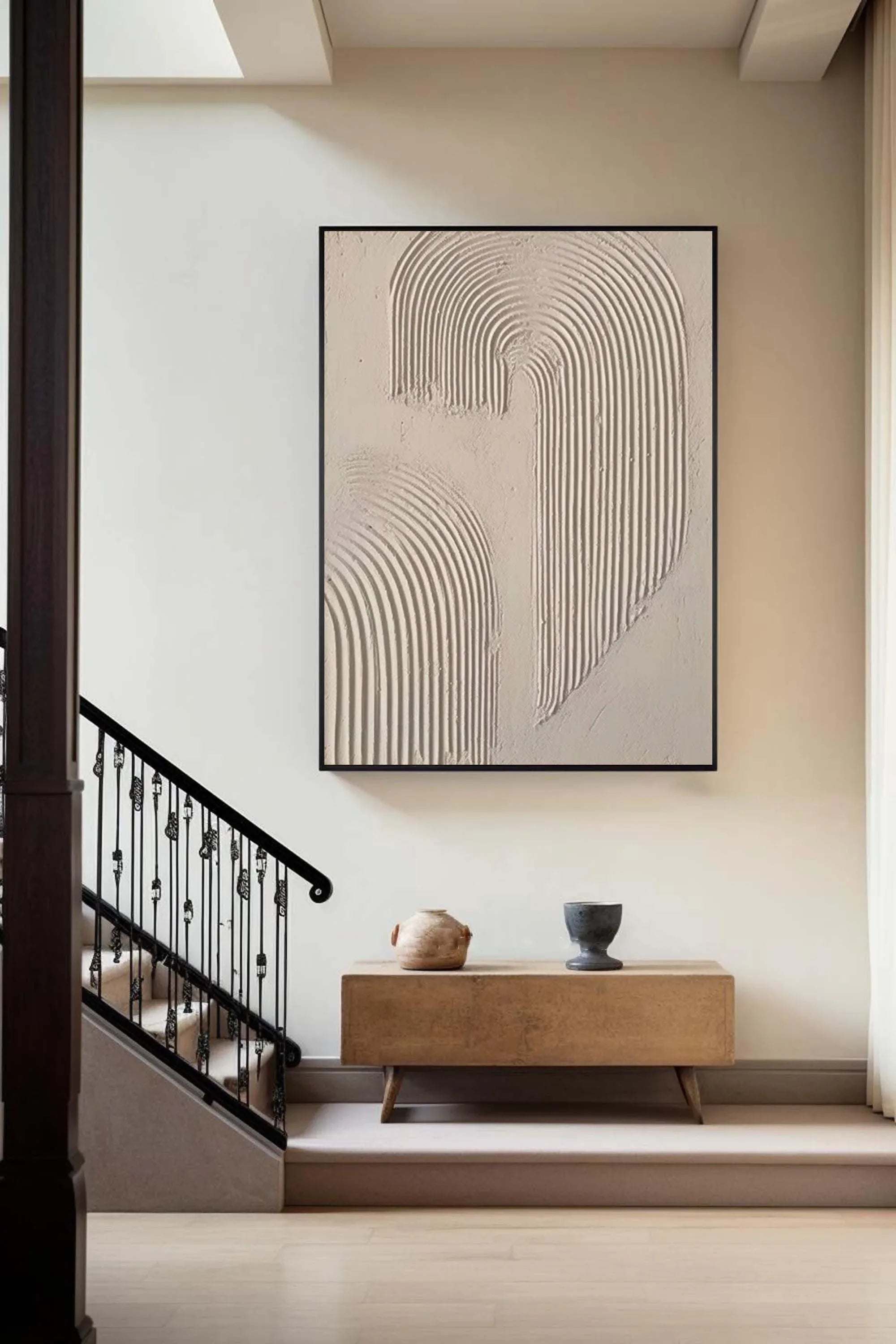 Abstract Arc Texture-Minimalist Textured Wall Art with Flowing Arches - artextured