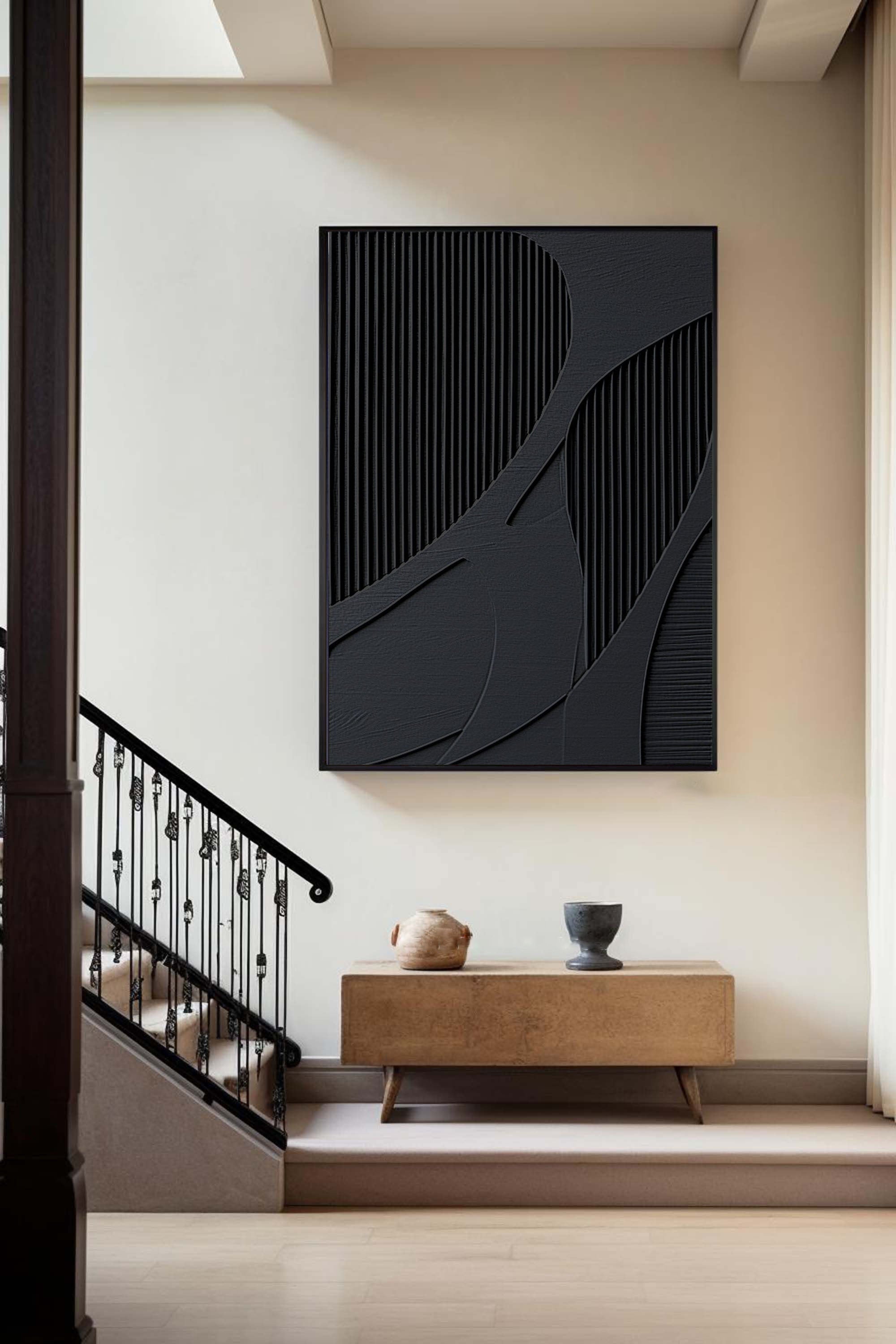 Silent Harmony: Geometric Textured Abstract Art