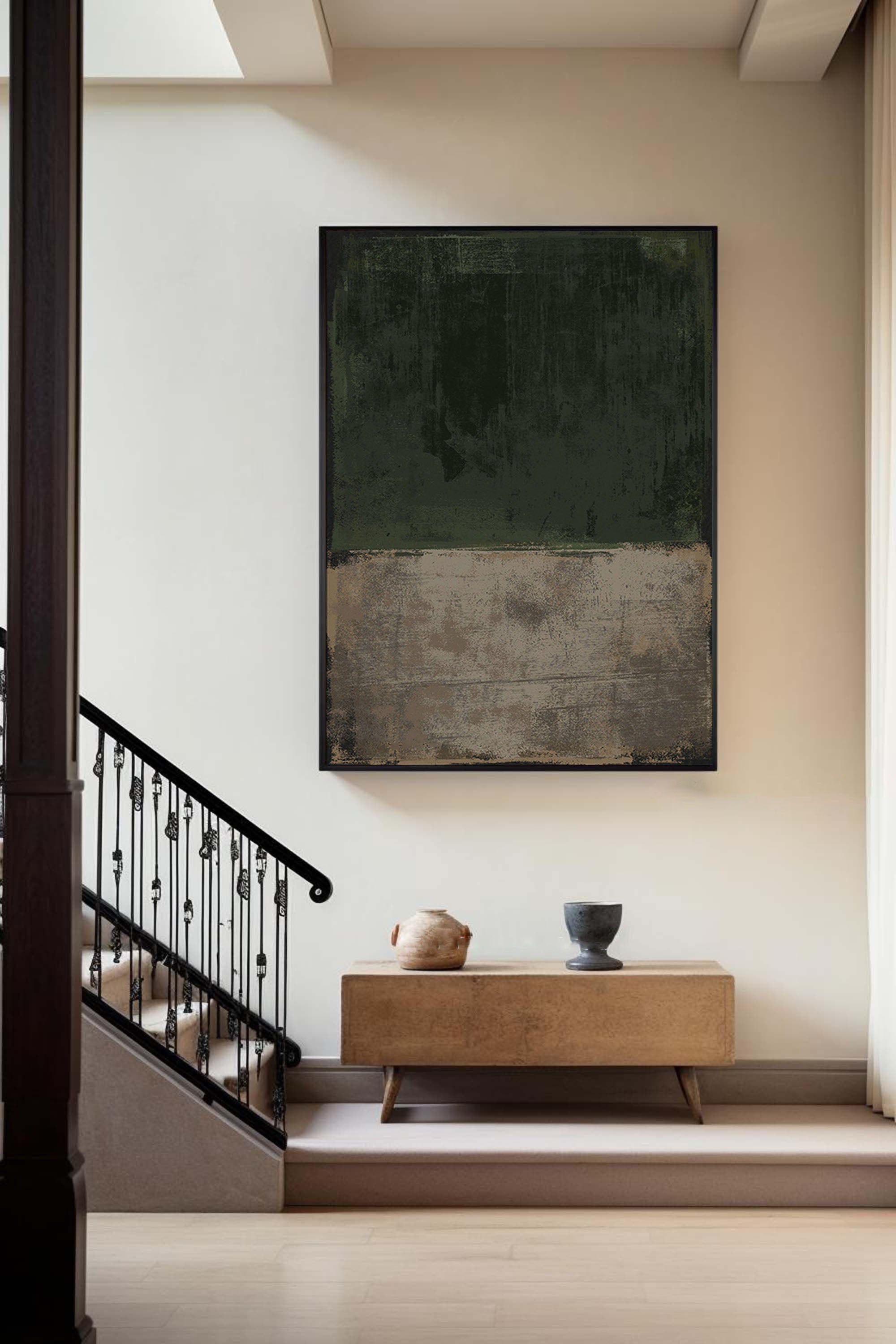 Echoes of Earth: Textured Abstract Minimalist Canvas