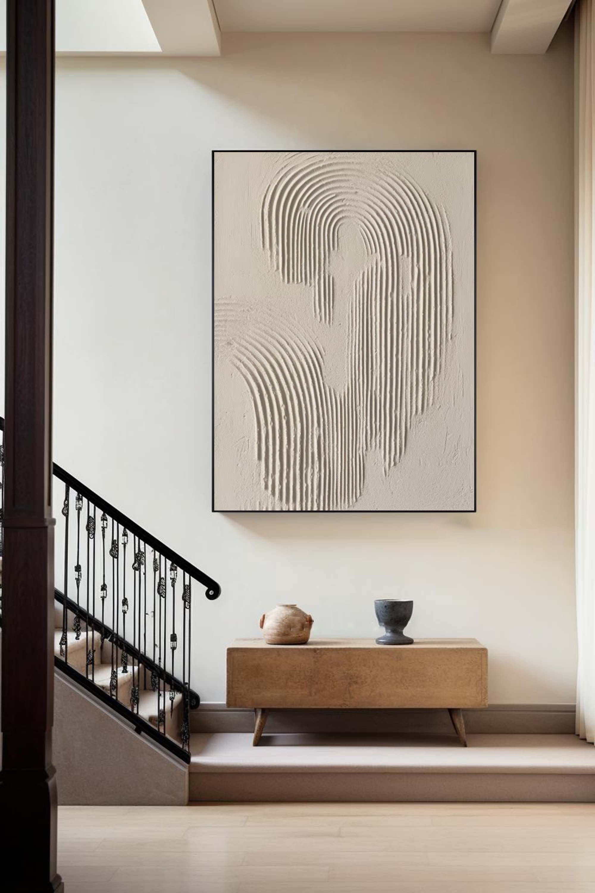 Rippled Elegance: Minimalist Textured Wall Art