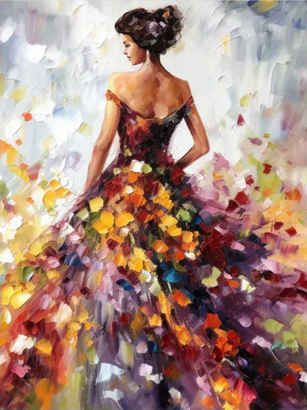 Elegant Lady – Colorful Textured Canvas Art#AB0519006