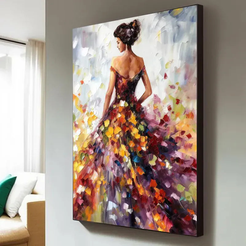 Elegant Lady – Colorful Textured Canvas Art#AB0519006