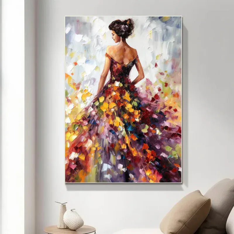 Elegant Lady – Colorful Textured Canvas Art#AB0519006