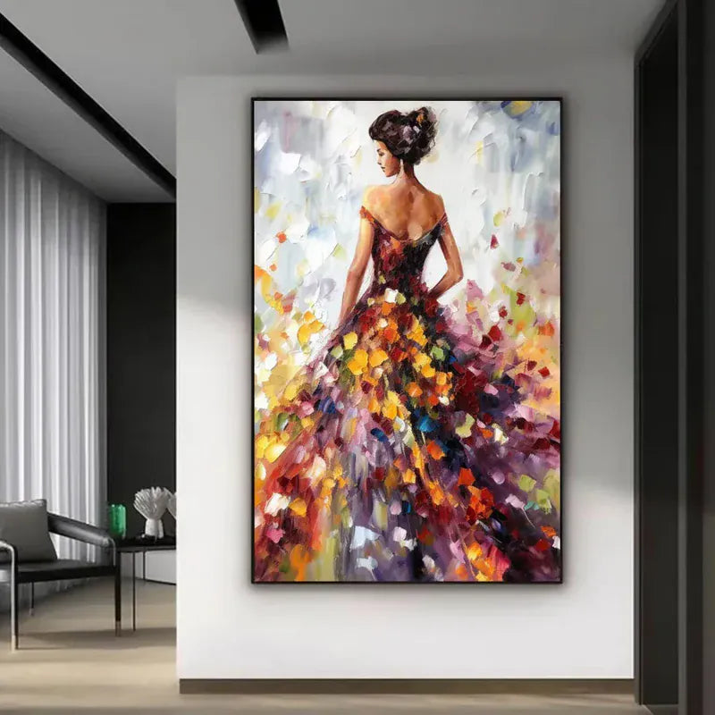 Elegant Lady – Colorful Textured Canvas Art#AB0519006
