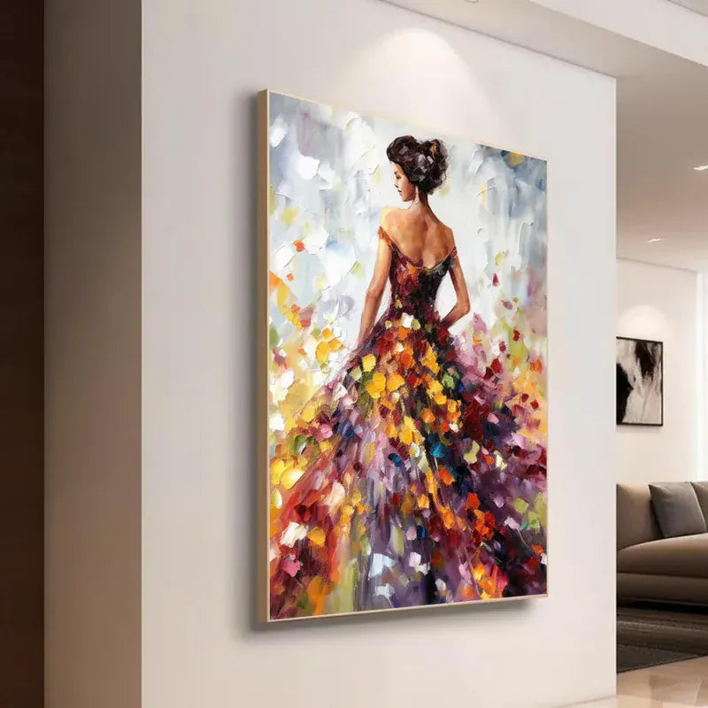 Elegant Lady – Colorful Textured Canvas Art#AB0519006