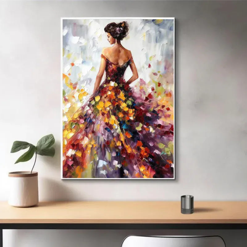 Elegant Lady – Colorful Textured Canvas Art#AB0519006