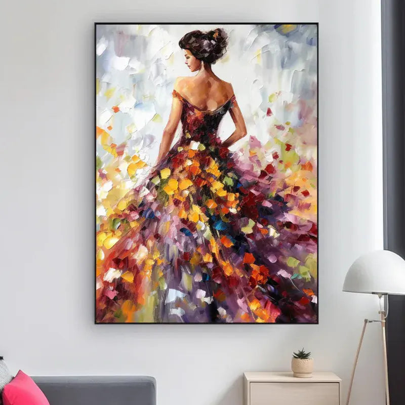 Elegant Lady – Colorful Textured Canvas Art#AB0519006