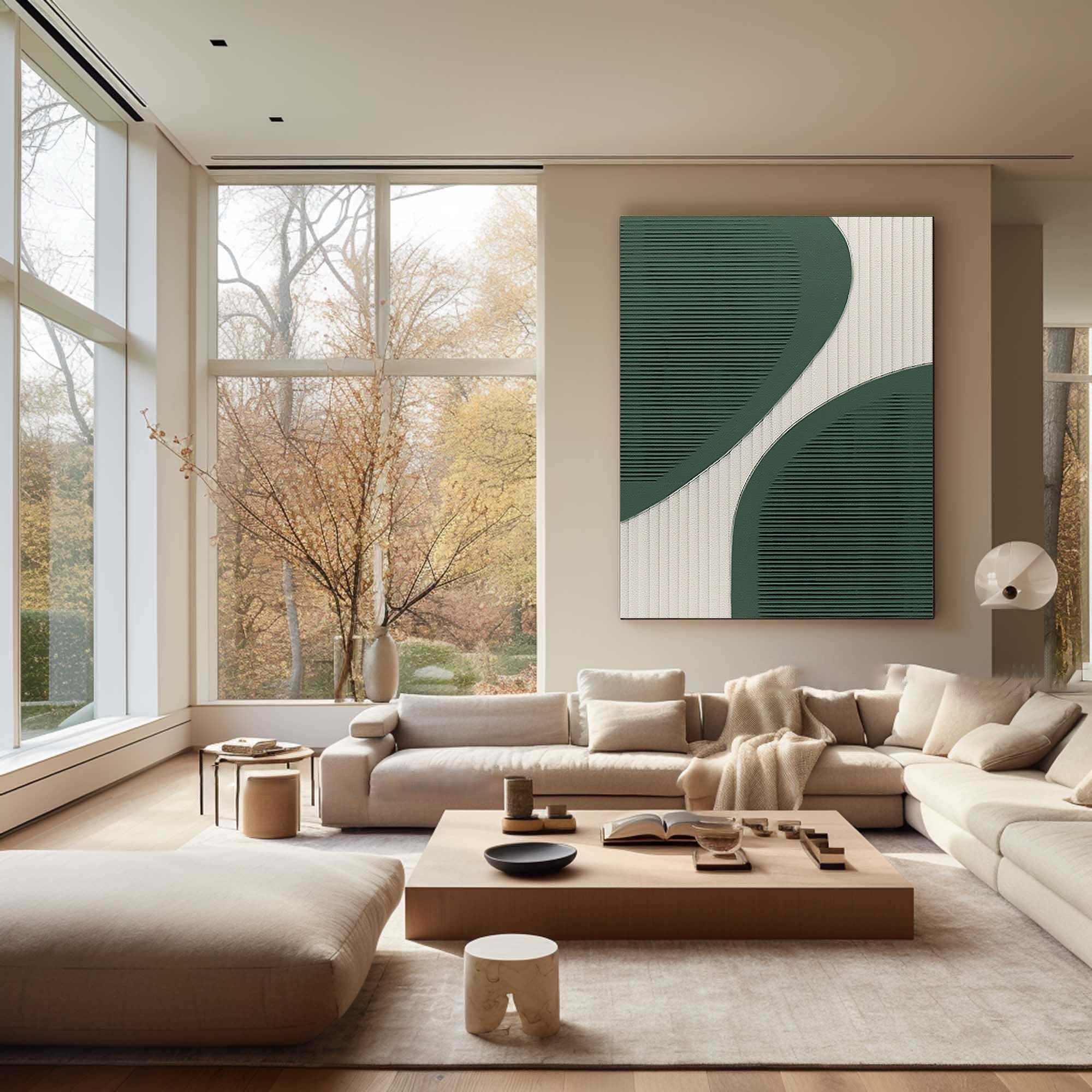 Curved Harmony: Minimalist Textured Abstract Art
