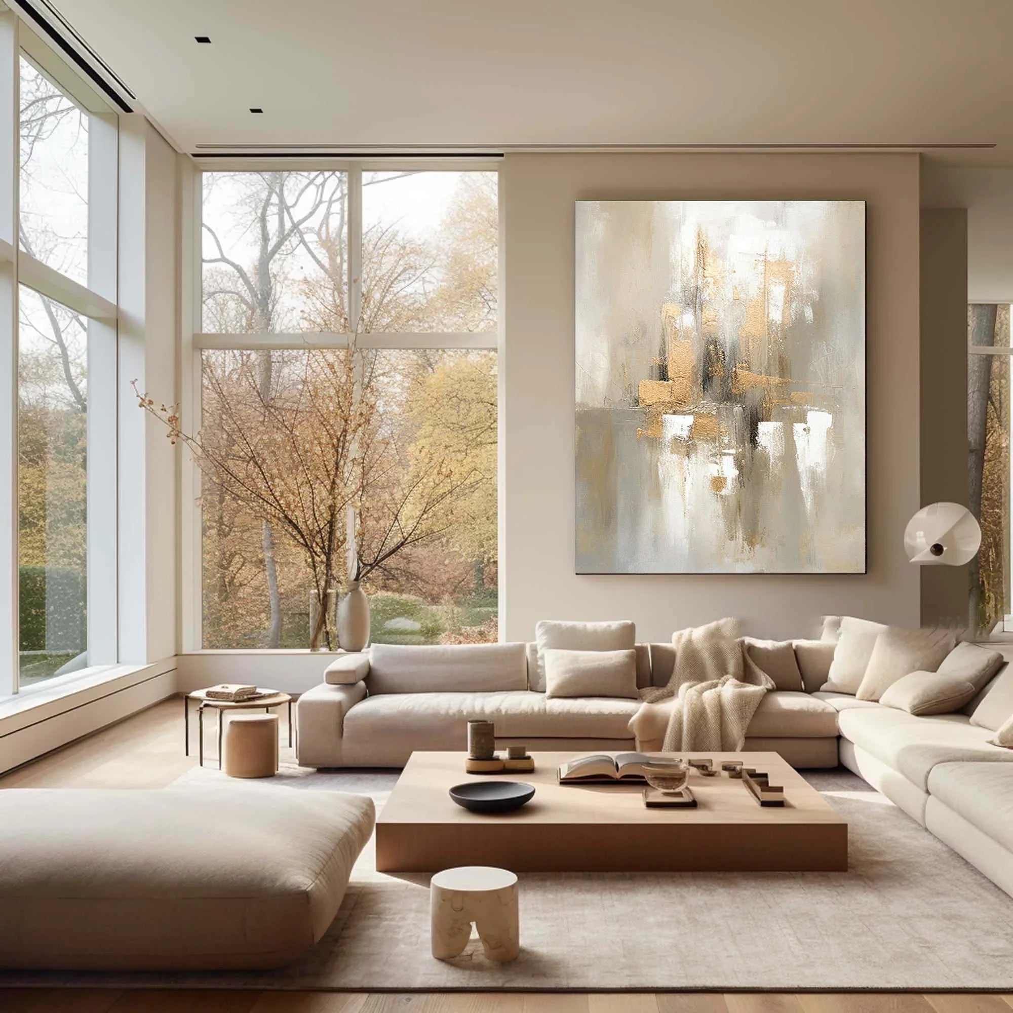 Golden Glow-Hand Drawn Three-Dimensional Urban Landscape Abstract Wall Art - artextured