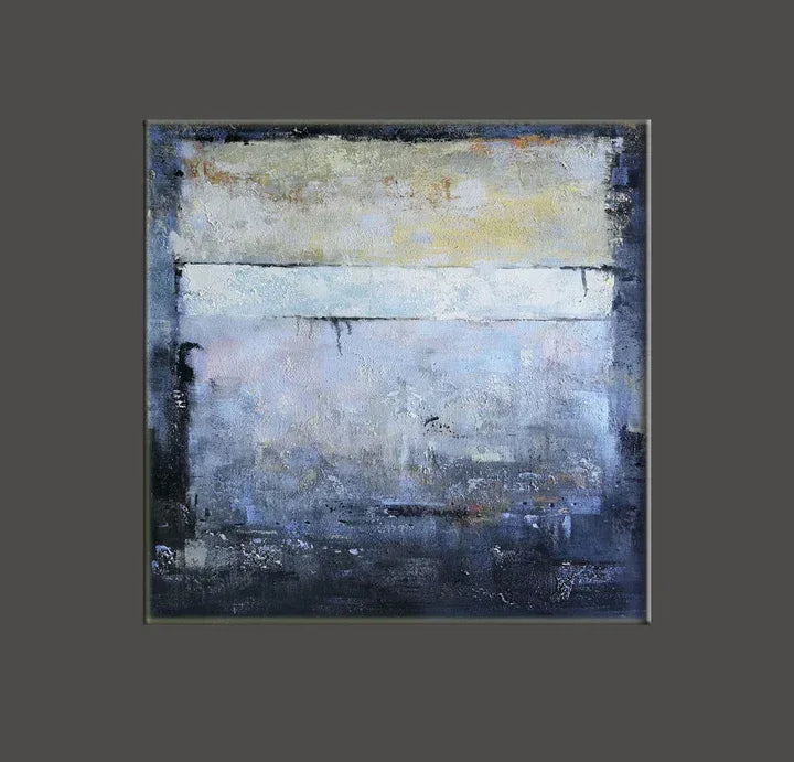 Indigo Whisper-Hand-Painted Blue and Gray Deep Sea Tranquil Abstract Wall Art - artextured