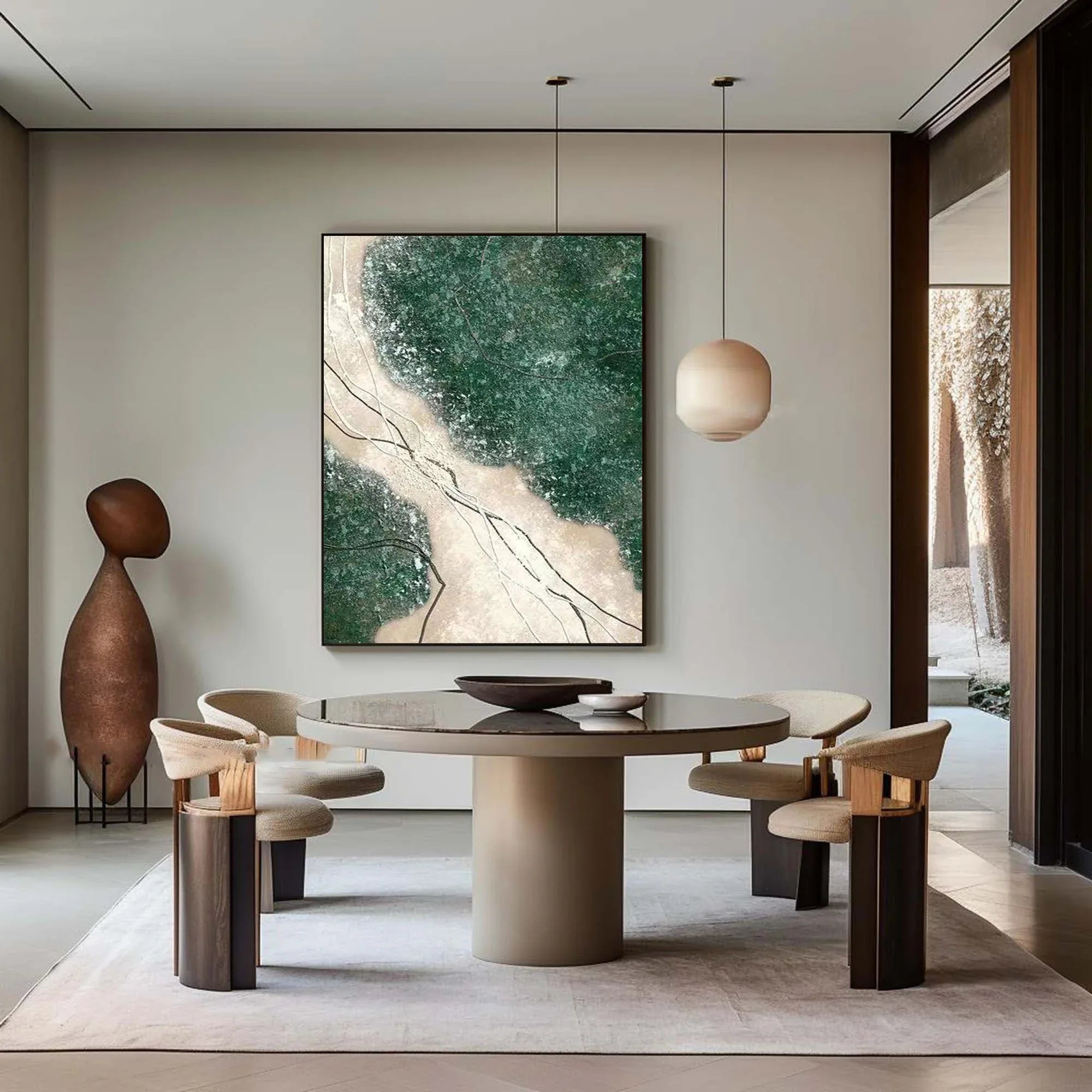 Verdant Veins -Modern Abstract Landscape Texture Wall Art - artextured