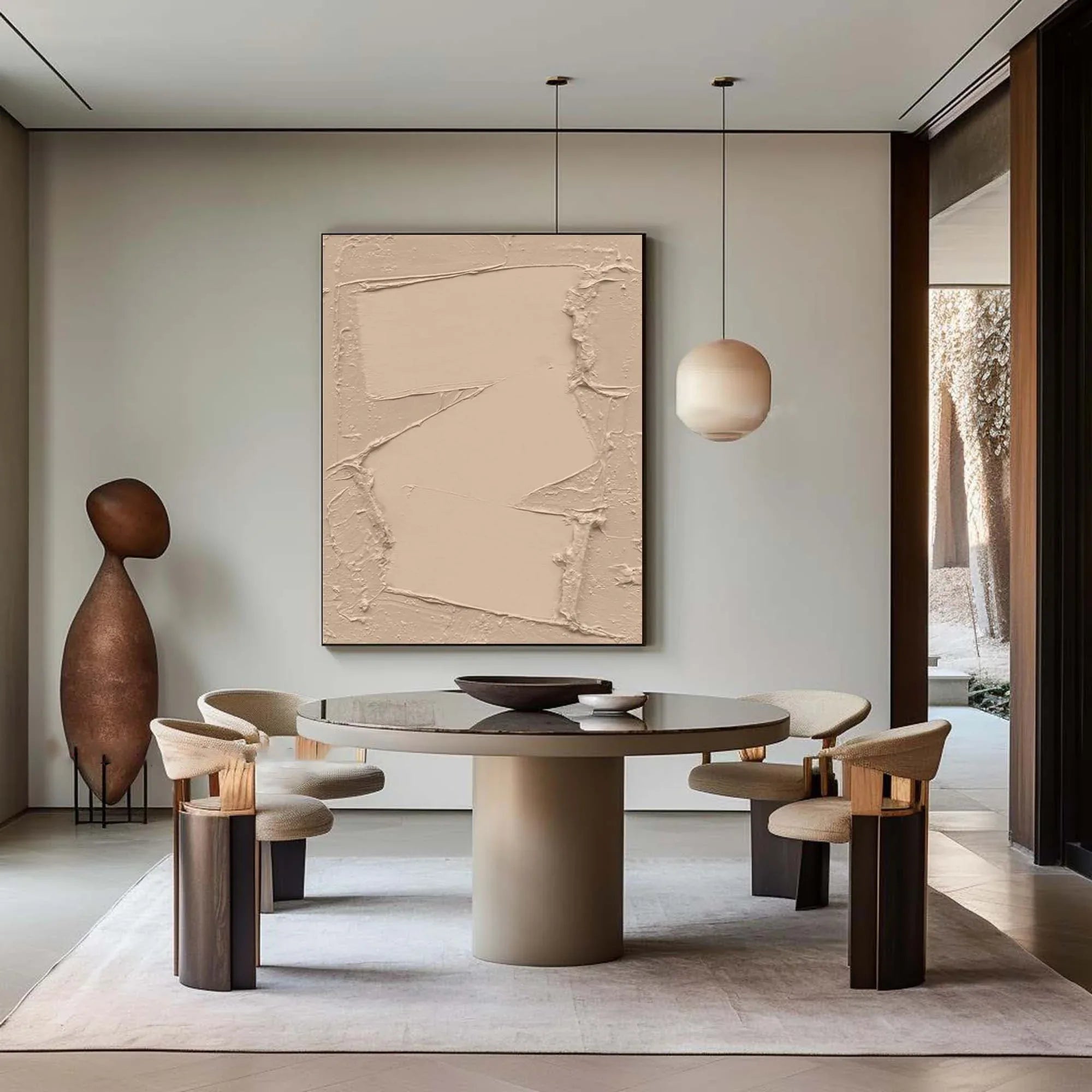 Nude Texture-Minimalist Texture Wall Art in Geometric Design - artextured