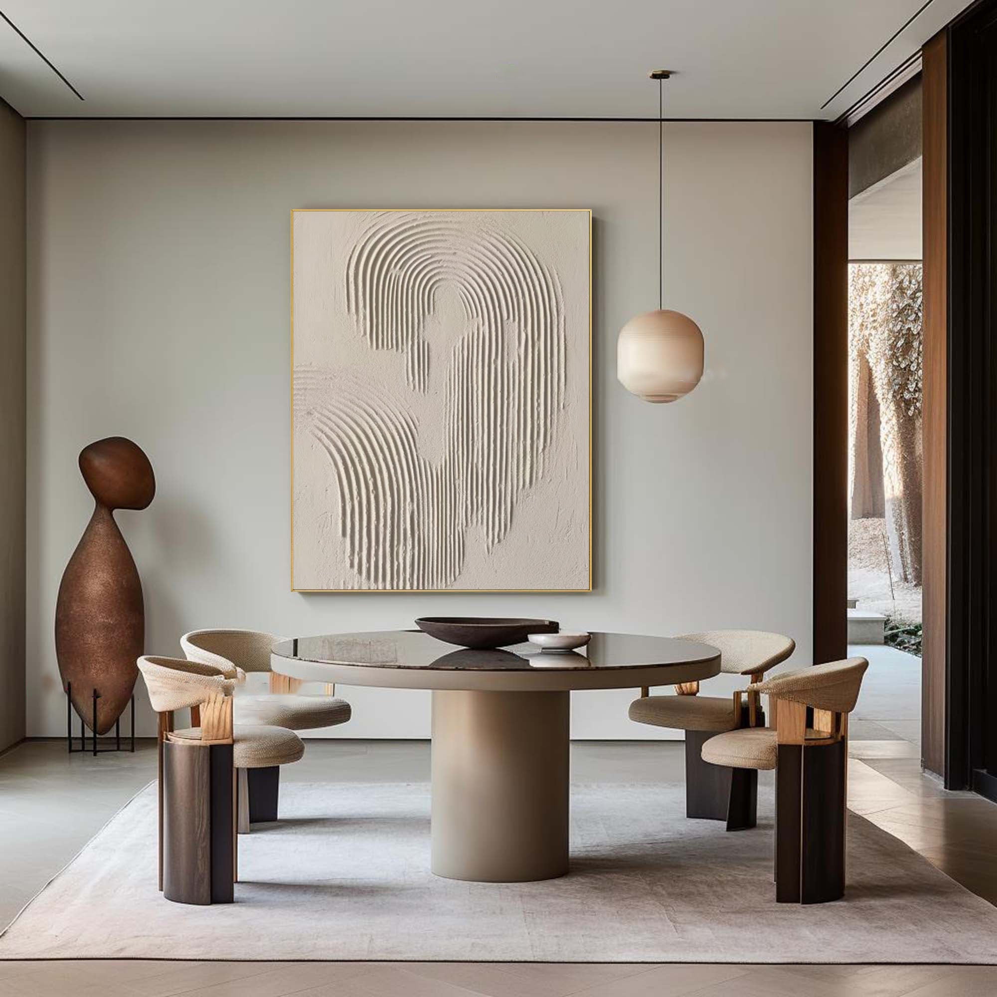 Rippled Elegance: Minimalist Textured Wall Art