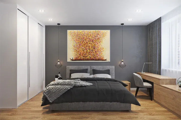 Whispers of the Deep Abstract Art-Hand-Painted Abstract Particle Dream Boat Oil Painting Wall Art - artextured