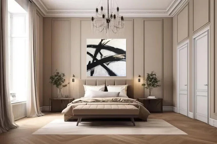 Simplicity in Lines-Minimalist Abstract Black and Gold Brushwork Dance Texture Wall Art - artextured