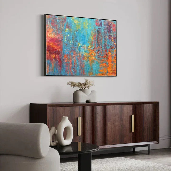 Silent Horizon Abstract Art-Abstract Color Turbulence Texture Wall Art - artextured
