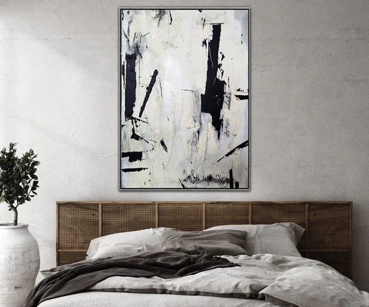 Monochrome Graffiti - Abstract Black and White Wall Art - artextured
