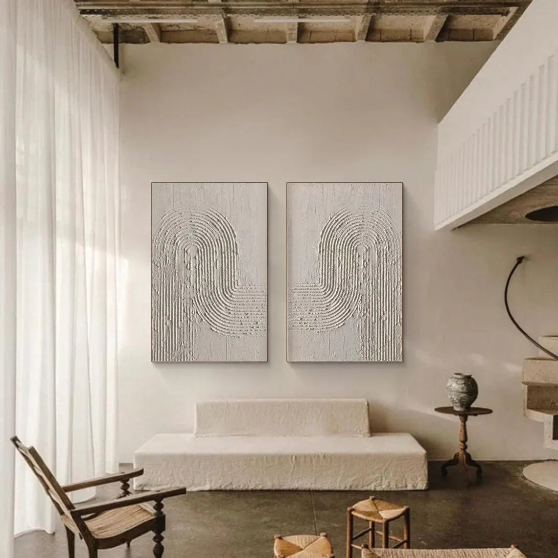 Textured Elegance- Minimalist Arch Canvas Duo SET OF 2 - artextured