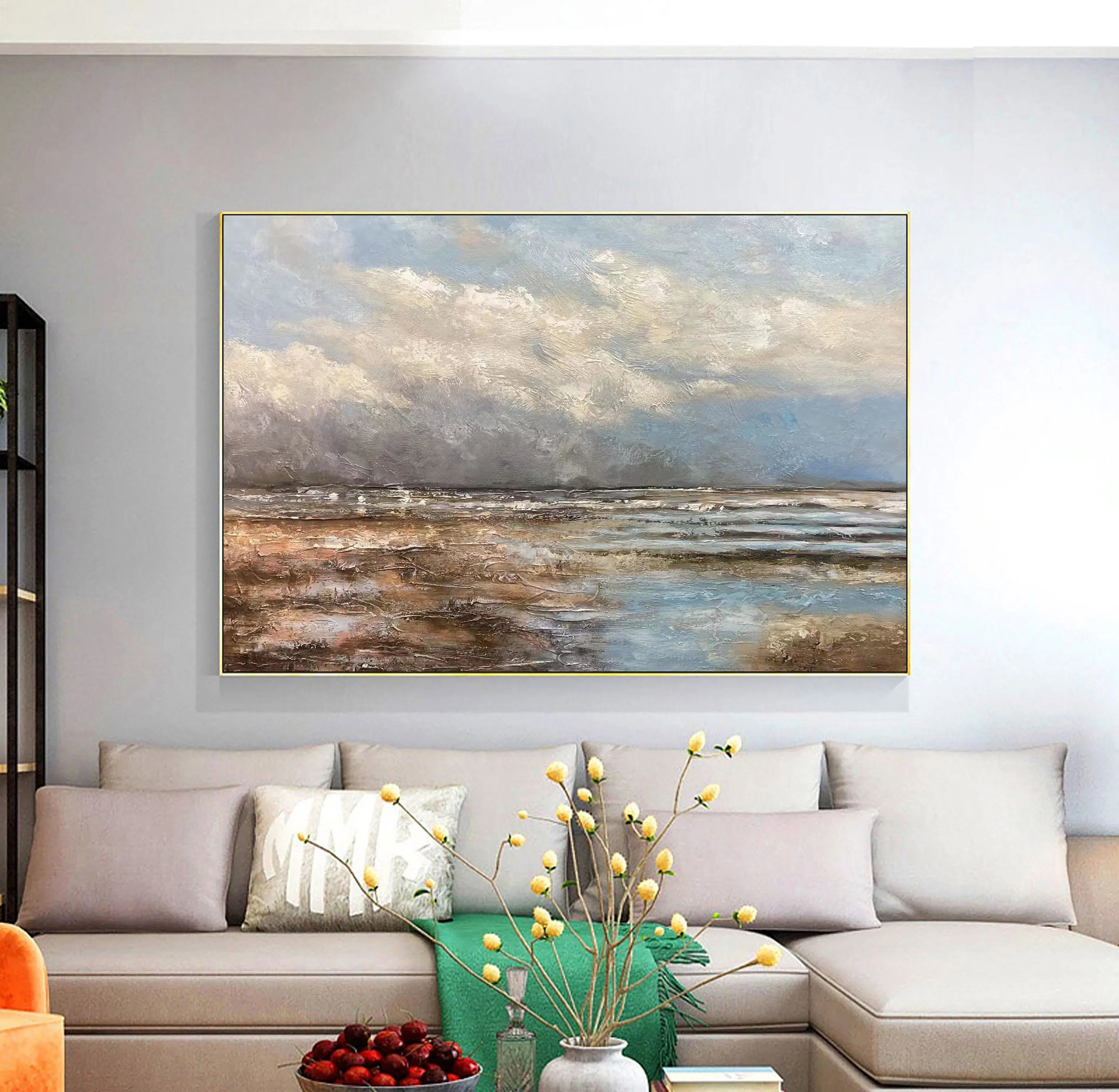 Twilight Reflections-Peaceful Lakeside Landscape Texture Oil Painting Wall Art - artextured