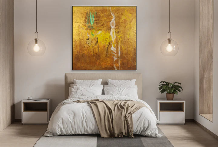Golden Muse Art-Hand Drawn Three-Dimensional Gold Abstract Texture Wall Art