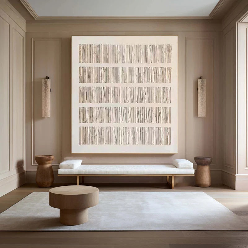 Minimalist Textured Abstract Wall Art – Quiet Alignment#AB14106