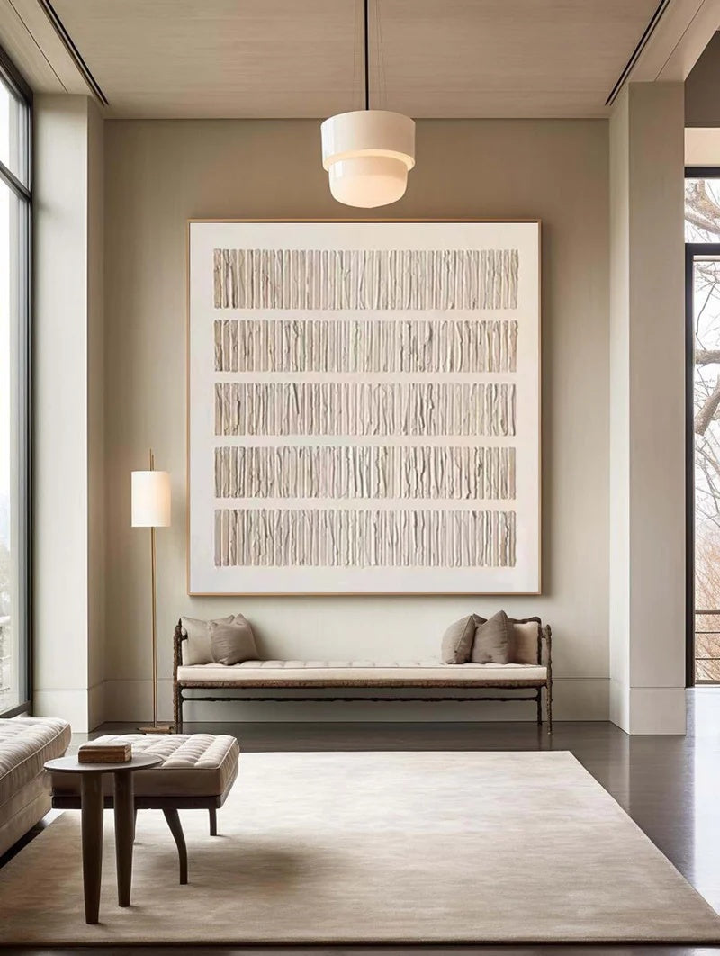 Minimalist Textured Abstract Wall Art – Quiet Alignment#AB14106