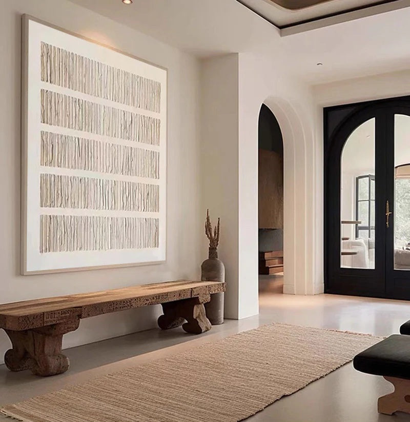 Minimalist Textured Abstract Wall Art – Quiet Alignment#AB14106