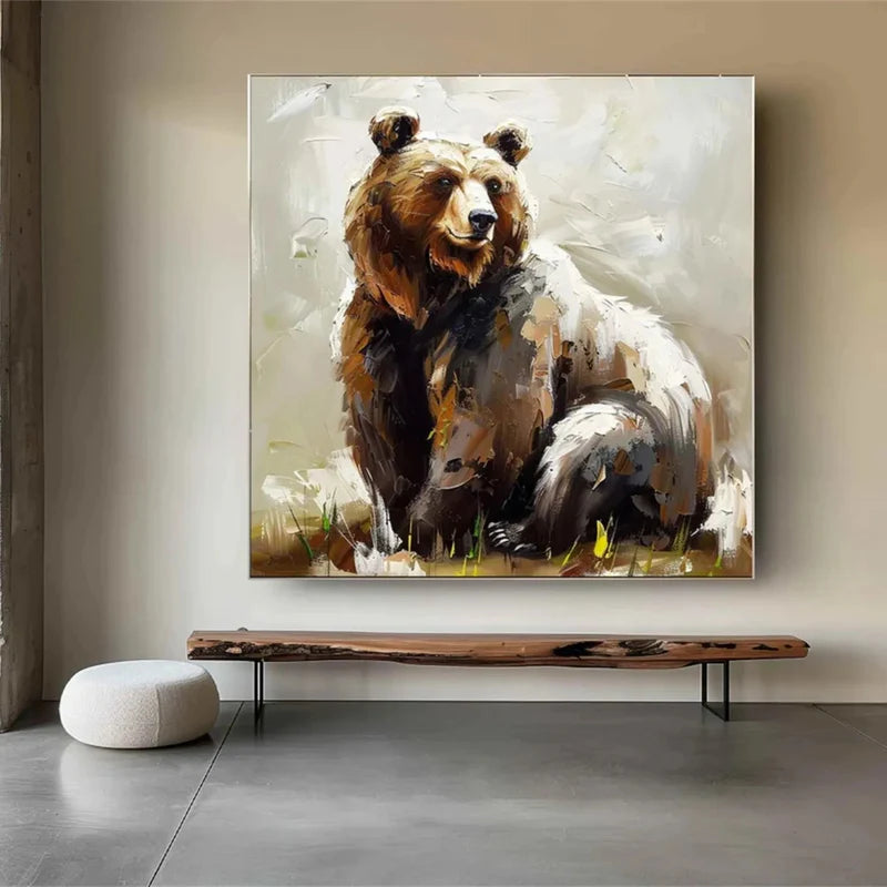 Gentle Giant – Textured Bear Canvas Art#AB0519014