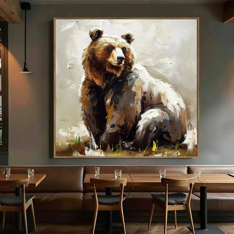 Gentle Giant – Textured Bear Canvas Art#AB0519014