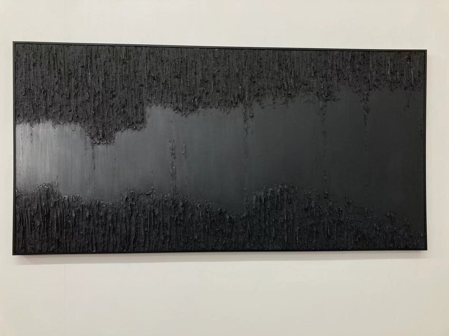 Midnight Echo: Textured Abstract Canvas Art