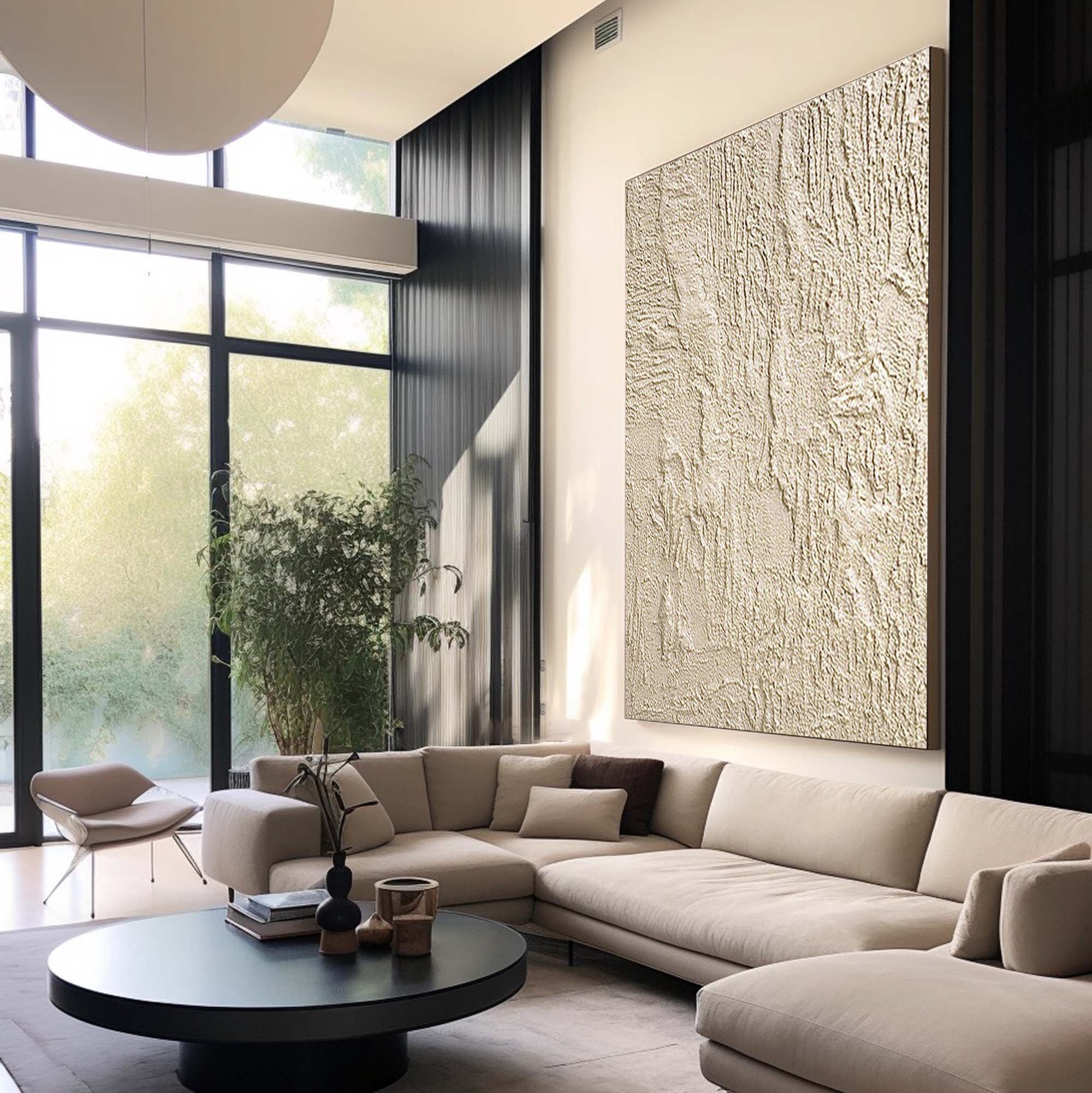 Abstract Textured Canvas Wall Art with Organic Patterns