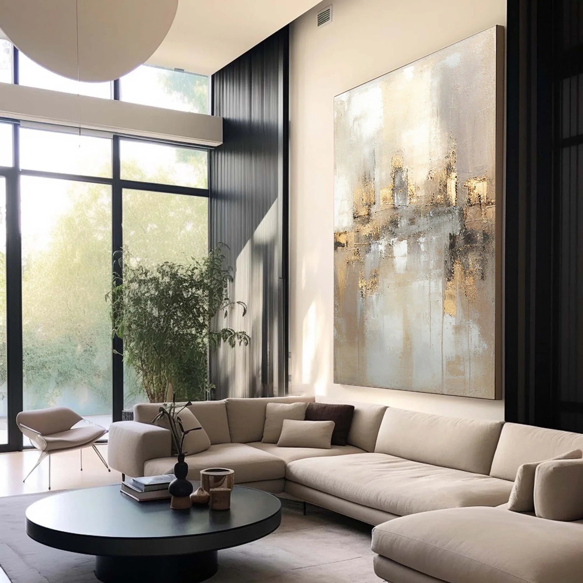 Reflections by the Lake-Hand Drawn Abstract and Peaceful Landscape Texture Oil Painting Wall Art - artextured