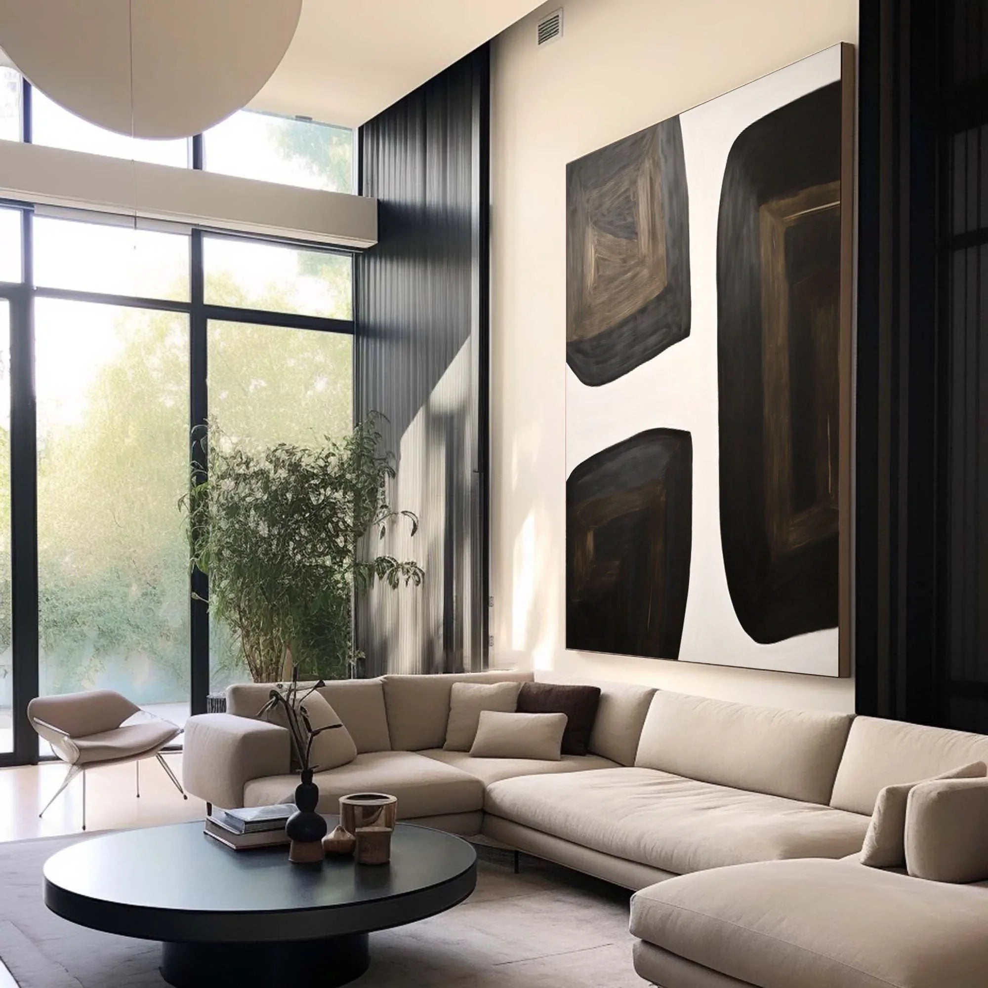 Shifting Horizons-Geometric Block Wabi Sabi Abstract Wall Art - artextured