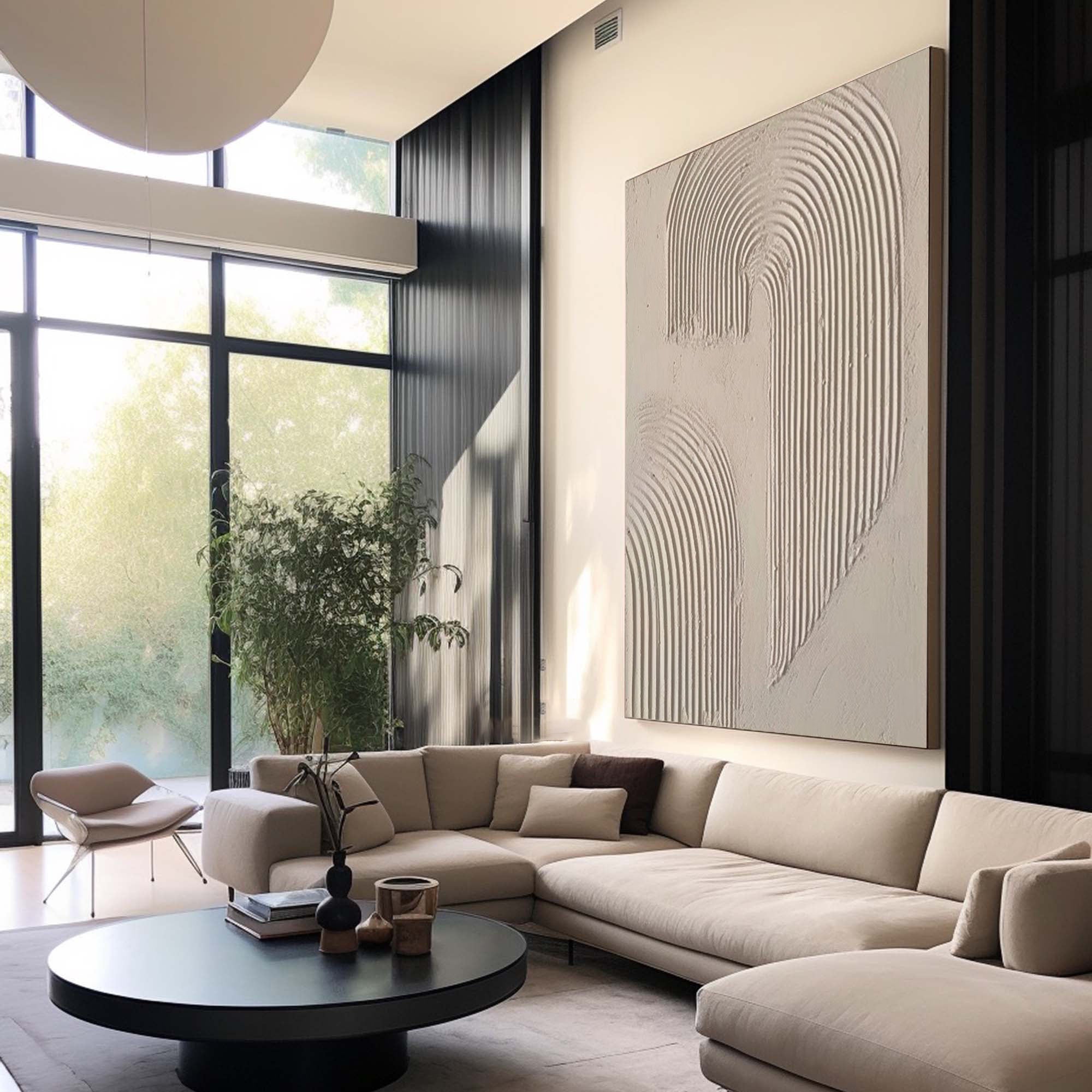 Abstract Arc Texture-Minimalist Textured Wall Art with Flowing Arches