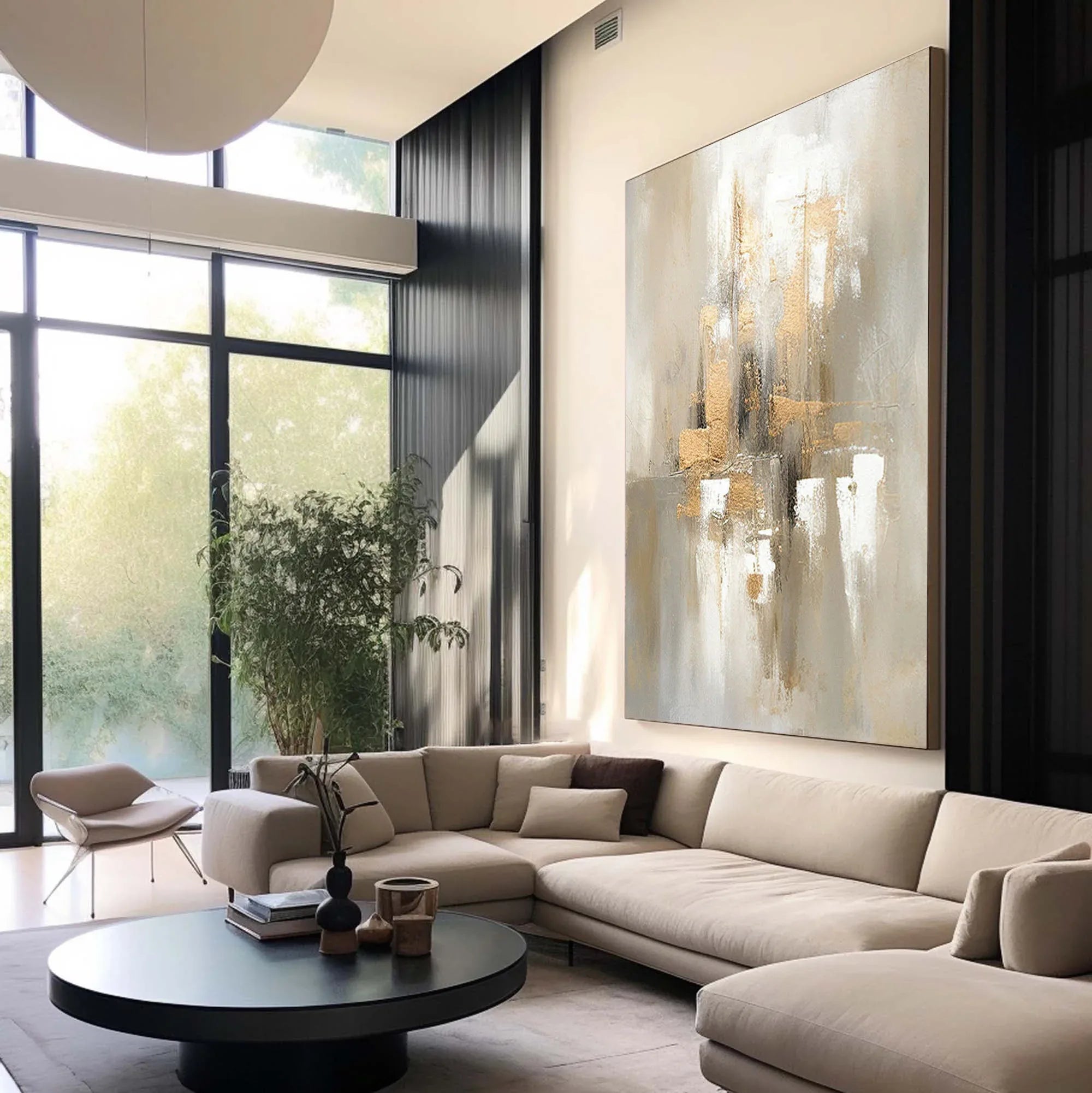 Golden Glow-Hand Drawn Three-Dimensional Urban Landscape Abstract Wall Art - artextured