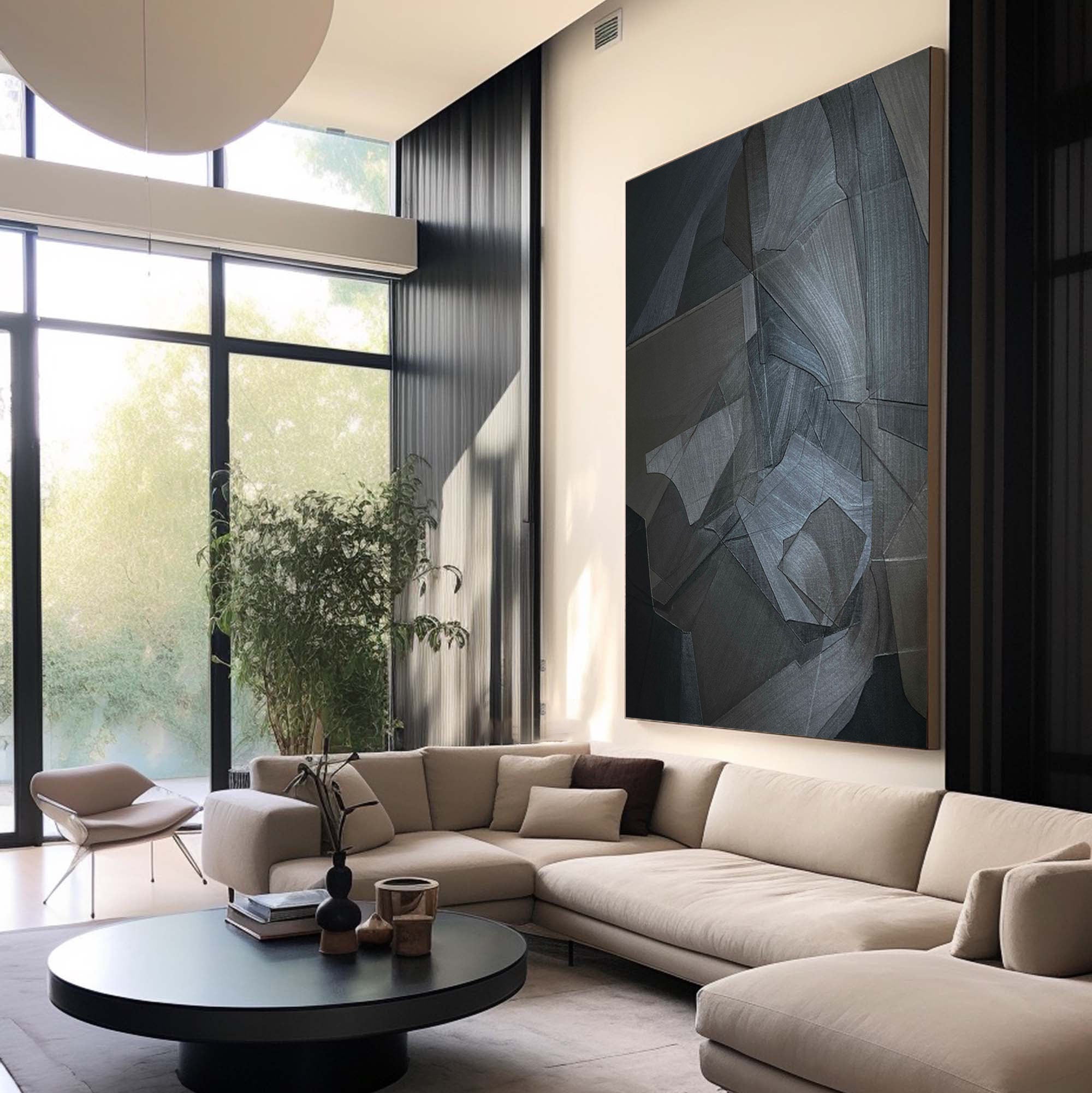 Dark Geometric Abstract Wall Art