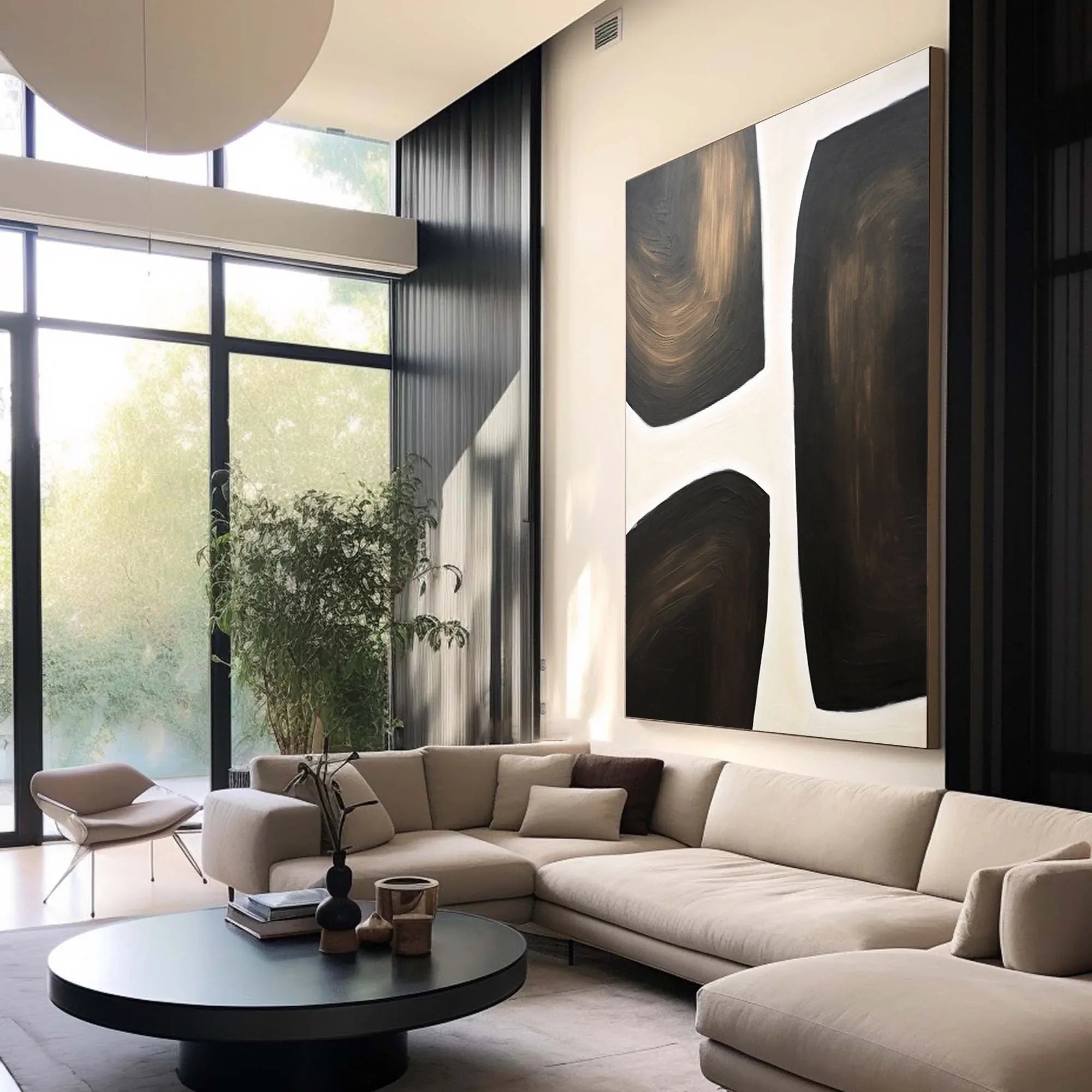 Abstract Harmony Wall Art-Modern Hand-Painted Geometric Wabi-Sabi Abstract Oil Painting - artextured