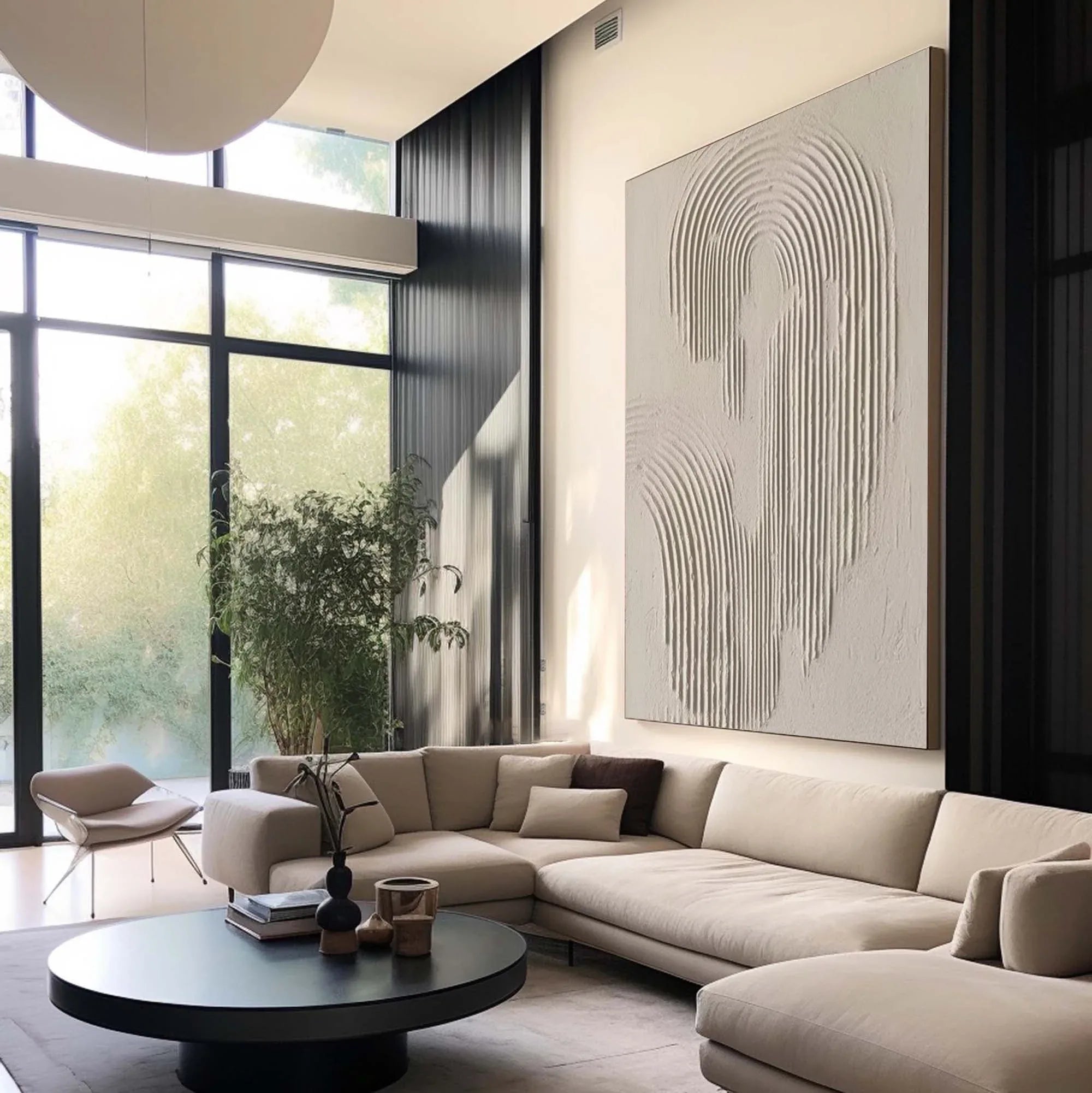 Rippled Elegance-Modern Interior Design Geometric Curve Texture Abstract Wall Art - artextured